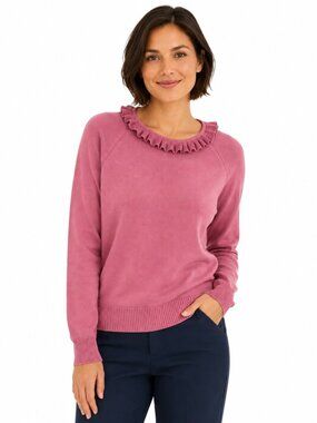 Vintage Givenchy Sport Mauve Pink Ruffle Collar Knit Sweater